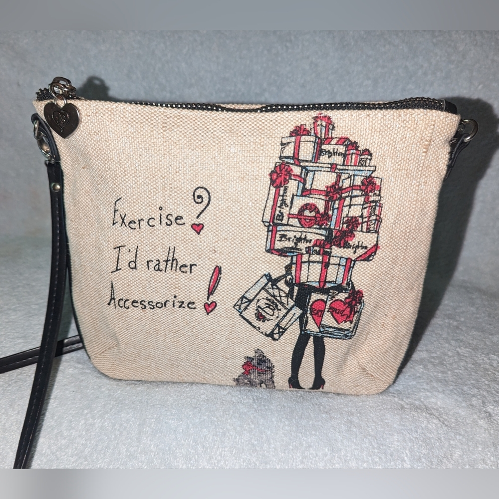 Brighton Scottie Dog canvas crossbody bag.